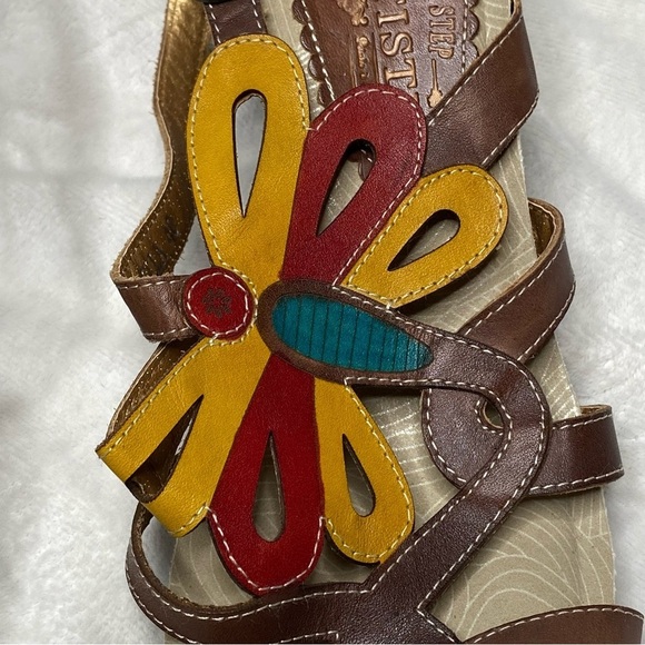 L'Artiste by Spring Step Ronella Multi Strap Leather Wedge Sandals - Picture 4 of 16